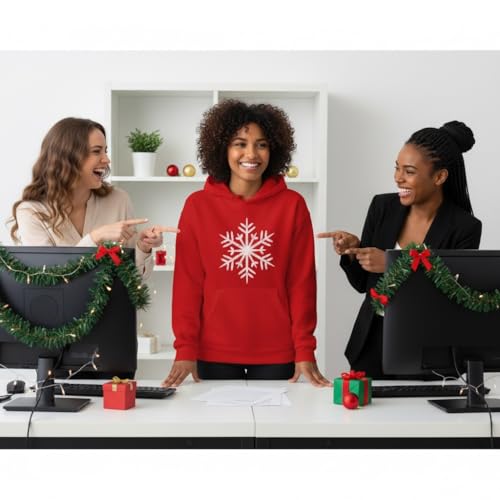 Tstars Snowflake Christmas Hoodie Women Teen Girls Festive Winter Pullover | Cozy Fleece Snowflake Hoodie; Great For Christmas, Holiday Party, Festive Winter Outfits, Women Teen Girls Gift 3 Tstars Snowflake Christmas Hoodie Women Teen Girls Festive Winter Pullover