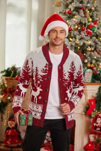 Coofandy Mens Christmas Cardigan Sweater Shawl Collar Knitted Xmas Knitwear | Festive Christmas Sweaters, Button Up Sweater, Holiday Cardigan, Ugly Sweater, Xmas Clothes, Fall Winter Fashion 2026 - Image 2