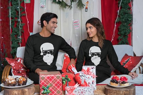 Shop4Ever Hipster Santa With Sunglasses Ugly Christmas Crewneck Sweatshirts 3 Shop4Ever Hipster Santa With Sunglasses Ugly Christmas Crewneck Sweatshirts