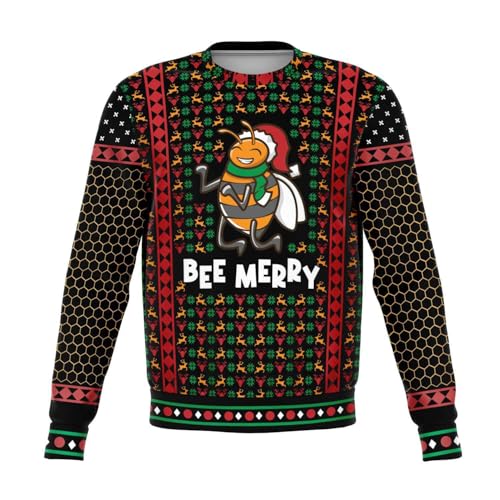 Bee Merry Sweatshirt | Unisex Ugly Christmas Sweater, Xmas Sweater, Holiday Sweater, Funny Sweater, Funny Shirt