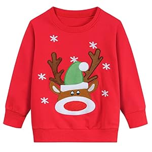 Toddler Girls' Santa And Reindeer Christmas Top