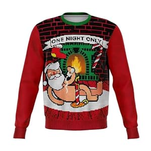 'One Night Only' Santa Christmas Jumper, Red