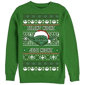 Star Wars Men'S Ugly Christmas Yoda Silent Night Sweatshirt 1 Star Wars Men’S Ugly Christmas Yoda Silent Night Sweatshirt