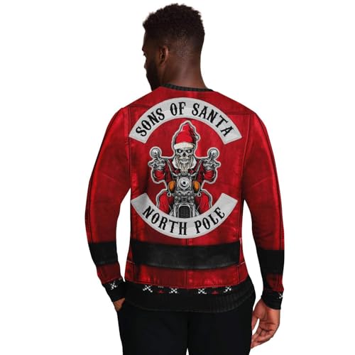 Bad Santa Sweatshirt | Unisex Ugly Christmas Sweater, Xmas Sweater, Holiday Sweater, Funny Sweater, Funny Shirt L Red - Image 6