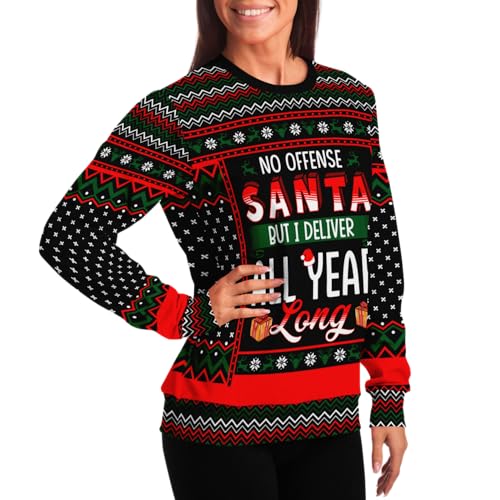 I Deliver All Year Long Christmas Sweatshirt | Unisex Ugly Christmas Sweater, Xmas Sweater, Funny Holiday Sweater, Funny Party Shirt L Green - Image 7