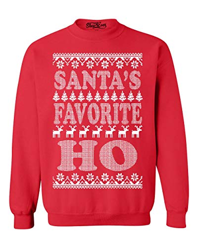 Shop4Ever Santa'S Favorite Ho Crewnecks Ugly Christmas Sweatshirts