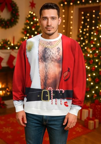 Populus Ugly Sweatshirt Costume Men Novelty 3D Long Sleeve Shirt For Party | Soft Breathable Stretch Fabric, Playful Christmas Graphic, Machine Washable, For Holiday Parties, Family Photos, And Gifts 3 Populus Ugly Sweatshirt Costume Men Novelty 3D Long Sleeve Shirt For Party | Soft Breathable Stretch Fabric, Playful Christmas Graphic, Machine Washable, For Holiday Parties, Family Photos, And Gifts - Image 3