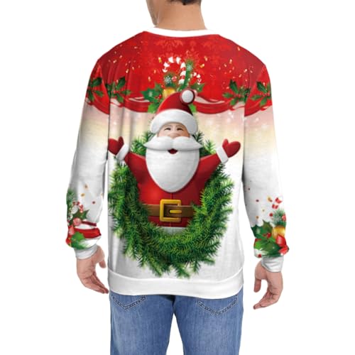 Eciodci Unisex Christmas Ugly Sweatshirt 3D Christmas Tree Xmas Lights Print Pullover Long Sleeve Sweatshirts For Merry Party 4 Eciodci Unisex Christmas Ugly Sweatshirt 3D Christmas Tree Xmas Lights Print Pullover Long Sleeve Sweatshirts For