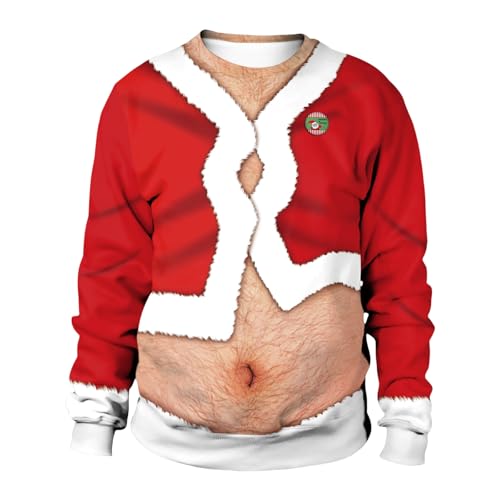 Ugly Christmas Sweatshirt For Couple Women Funny Xmas 3D Sweater Men Long Sleeve Novelty Pullover Clothes