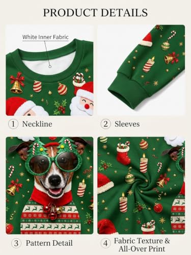 Ugly Christmas Sweatshirt Women Cat Xmas Pullover Tops - Image 6