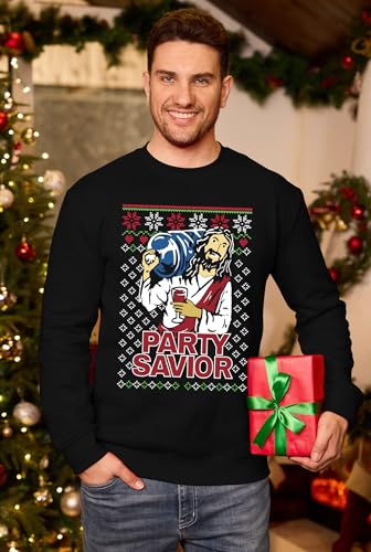 Arvilhill Men’S Fleece-Lined Christmas Sweatshirt Funny Xmas Crewneck Graphic Pullover (S-3Xl)