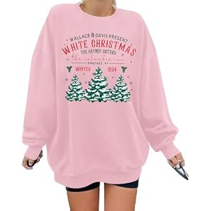 Myhalf Womens White Christmas Sweatshirt Crewneck Christmas Tree Graphic Shirts Oversized Xmas Pullover Sweater 2 Myhalf Womens White Christmas Sweatshirt Crewneck Christmas Tree Graphic Shirts Oversized Xmas Pullover Sweater