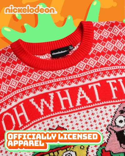 Nickelodeon Mens Ugly Christmas Sweater Spongebob Rugrats Pullover Sweater - Image 3