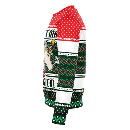 Magical Unicorn Sweatshirt | Unisex Ugly Christmas Sweater, Xmas Sweater, Holiday Sweater, Funny Sweater, Funny Shirt M Green - Image 3