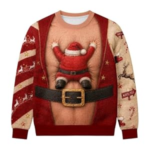 Lightweight Santa Hairy Chest Novelty Christmas Top