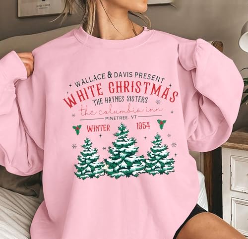 Myhalf Womens White Christmas Sweatshirt Crewneck Christmas Tree Graphic Shirts Oversized Xmas Pullover Sweater 2 Myhalf Womens White Christmas Sweatshirt Crewneck Christmas Tree Graphic Shirts Oversized Xmas Pullover Sweater