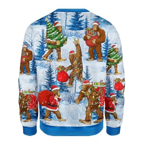 All Over Print Christmas Cowboy Sweatshirt - Fake Ugly Christmas Sweater 2 All Over Print Christmas Cowboy Sweatshirt