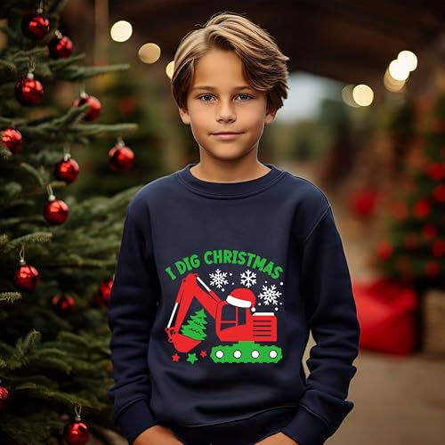 Kids Christmas Sweatshirt Boys Girls Ugly Xmas Santa Dinosaur Graphic Shirt Toddler Long Sleeve Pullover Outfit Tops - Image 4