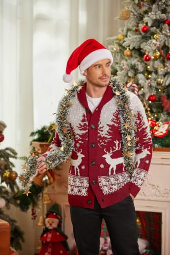 Coofandy Mens Christmas Cardigan Sweater Shawl Collar Knitted Xmas Knitwear | Festive Christmas Sweaters, Button Up Sweater, Holiday Cardigan, Ugly Sweater, Xmas Clothes, Fall Winter Fashion 2026 - Image 3