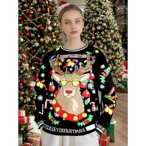 Adults Ugly Christmas Sweatshirt Crew Neck Novelty 3D Printed