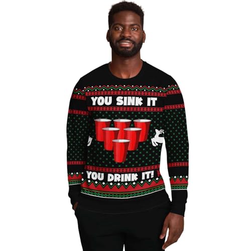 You Sink It You Drink It Sweatshirt | Ugly Christmas Sweater, Holiday Xmas Sweater, Funny Sweater, Funny Shirt - Image 2