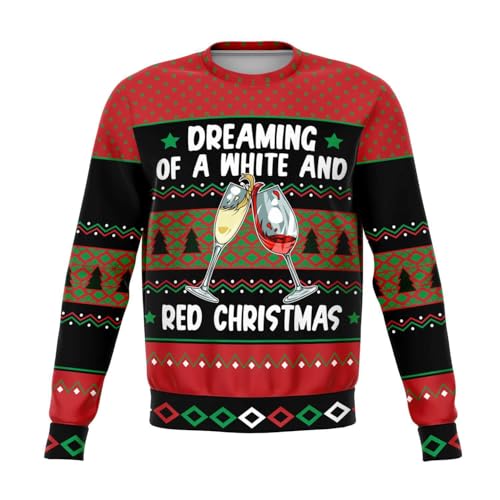 Dreaming Of A White &Amp; Red Christmas Sweatshirt | Unisex Ugly Christmas Sweater, Xmas Sweater, Funny Holiday Sweater, Funny Shirt L - Image 3