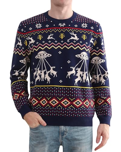 Runhit Ugly Christmas Sweater For Men Women Unisex Funny Christmas Sweaters Fun Holiday Pullovers Novelty Xmas Pullover Gift