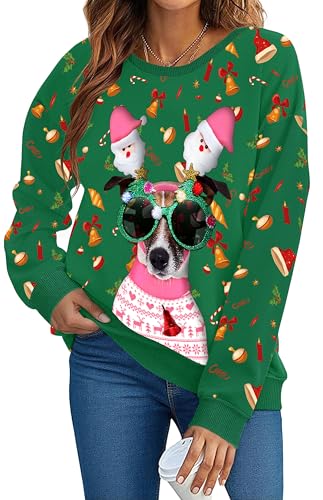 Ugly Christmas Sweatshirts For Women Funny Xmas Holiday Pullovers
