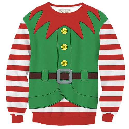 Mainfini Unisex Christmas Sweatshirts 3D Funny Classic Graphic Adult Xmas Pullover (S-3Xl)