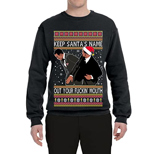 Shark & Hammer Will Chris Slap Award Show Keep Santa’S Name Out Your Mouth Ugly Christmas Sweater Crewneck