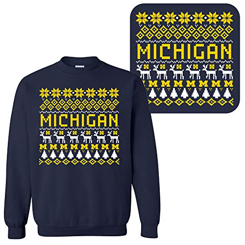 Ncaa Holiday Ugly Sweater, Team Color Crewneck, College, University 1 Ncaa Holiday Ugly Sweater