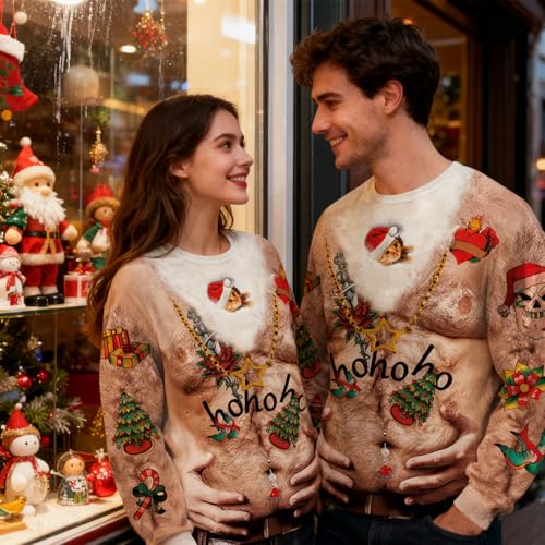 Goodstoworld Mens/Womens Ugliest Christmas Sweatshirt 3D Unique Hilarious Graphic Pullover Shirt S-4Xl | Long Sleeve Crewneck Casual Top For Holiday Parties, Photos And Ugly Sweater Contests - Image 2