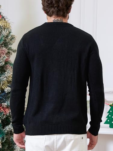 Ventelan Men’S Ugly Christmas Sweater Funny Santa Xmas Crew Neck Sweaters
