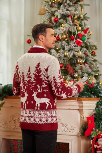 Coofandy Mens Christmas Cardigan Sweater Shawl Collar Knitted Xmas Knitwear | Festive Christmas Sweaters, Button Up Sweater, Holiday Cardigan, Ugly Sweater, Xmas Clothes, Fall Winter Fashion 2026 - Image 5