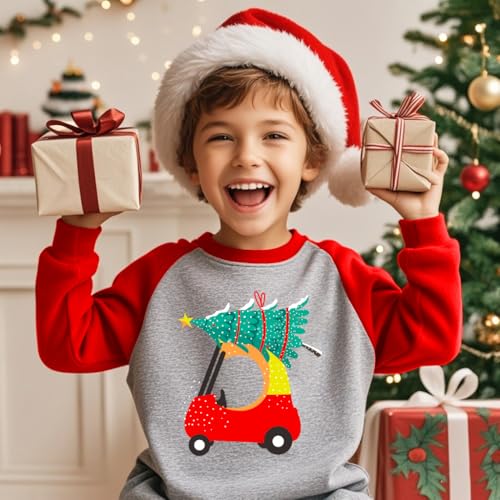 Toddler Boy Girls Christmas Sweatshirt Raglan Long Sleeve Santa Baby Sweaters Kids Ugly Xmas Winter Clothes 2-7T - Image 5