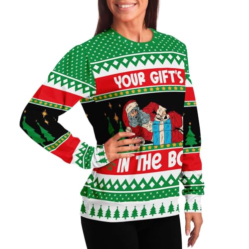 Gift In The Box Sweatshirt | Unisex Ugly Christmas Sweater, Xmas Sweater, Holiday Sweater, Funny Sweater, Funny Shirt L Green - Image 6