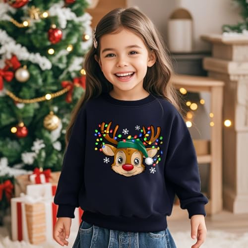 Christmas Sweatshirt For Toddler Boys Girls Cotton Long Sleeve Kids Santa Elk Ugly Xmas Sweater Tops 2-7Years - Image 5