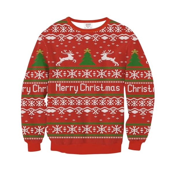 Arvilhill 3D Snowflake Print Christmas Sweatshirt