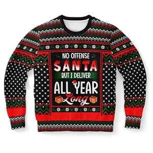 'I Deliver All Year Long' Santa Christmas Jumper, Green