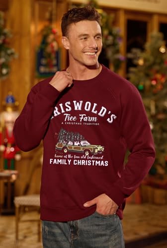 Arvilhill Mens Fleece-Lined Christmas Sweatshirts Raglan Vintage Classic Graphic Pullover (S-3Xl)