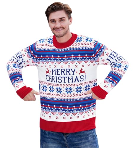 Arvilhill Men’S Christmas Sweaters Holiday Funny Ugly Knitted Pullovers (S-3Xl)