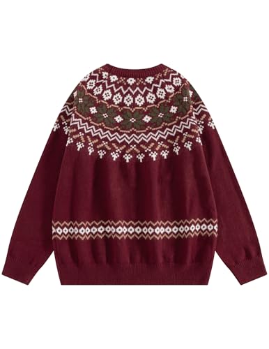 Vamtac Sweaters For Men Fair Isle Pullover Sweater Christmas Outfits Crewneck Vintage Jumper Tops Fall Winter Soft Knit 6 Vamtac Sweaters For Men Fair Isle Pullover Sweater Christmas Outfits Crewneck Vintage Jumper Tops Fall Winter Soft Knit - Image 6