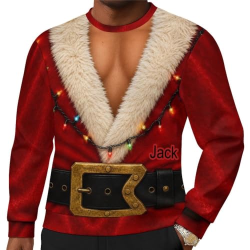 Custom Ugly Christmas Sweatshirt Men Husband Dad Grandpa