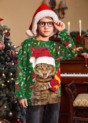 Besserbay Unisex Kids Ugly Christmas Sweater 3D Graphic Funny Long Sleeve Holiday Pullover Sweatshirt 4-14 Years 4 Besserbay Unisex Kids Ugly Christmas Sweater 3D Graphic Funny Long Sleeve Holiday Pullover Sweatshirt 4-14 Years - Image 4