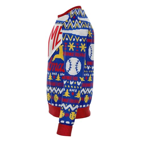 Home For Christmas Baseball Sweatshirt | Unisex Ugly Christmas Sweater, Xmas Sweater, Funny Holiday Sweater, Funny Shirt L Blue - Image 4