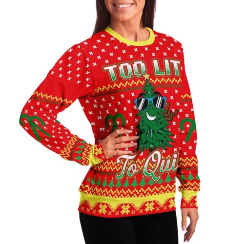 Too Lit To Quit Sweatshirt | Unisex Ugly Christmas Sweater, Xmas Sweater, Funny Holiday Sweater, Funny Shirt - Image 6