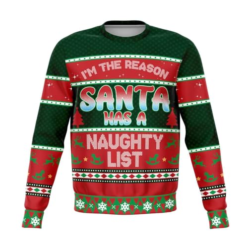 Naughty List Sweatshirt | Unisex Ugly Christmas Sweater, Xmas Sweater, Holiday Sweater, Funny Sweater, Funny Shirt