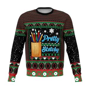 'Pretty Sketchy' Christmas Jumper, Black