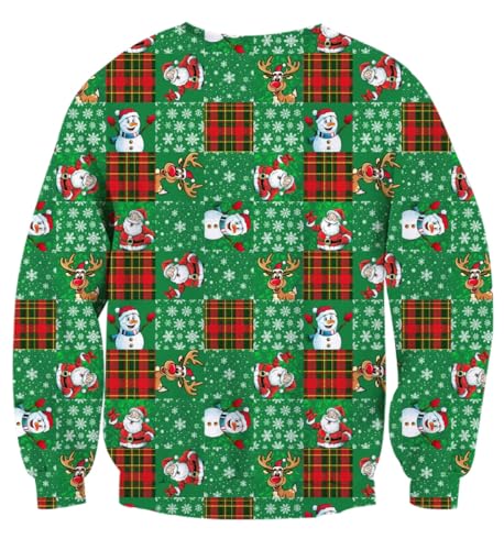 Lovekider Mens Ugly Christmas Sweater Novelty 3D Graphic Long Sleeve Junior Xmas Sweatshirt Size S-3Xl