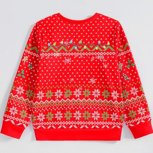Kid Ugly Christmas Sweatshirt Xmas Crewneck Sweater For Toddler Boy Red Funny Pullover Top Clothes 3-12T - Image 5